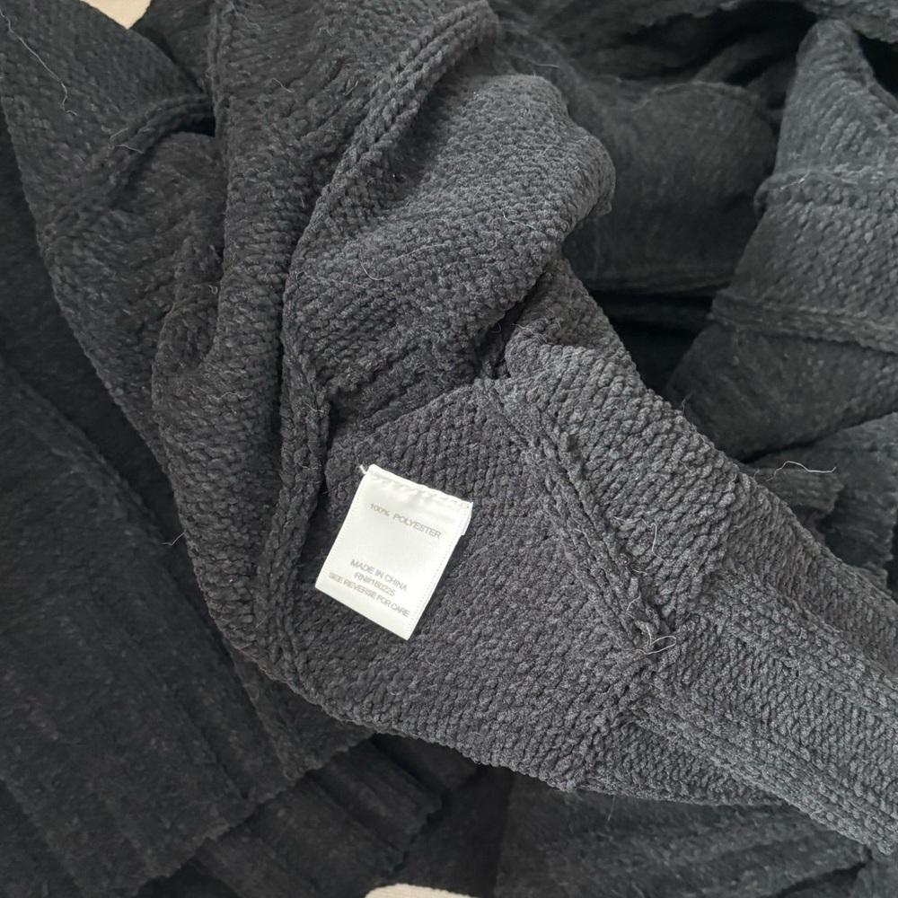 Anthropology Cozy Black Cable Knit Sweater Dress size L - Picture 6 of 10